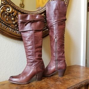 Brown Leather Boots by Frye - Size 8